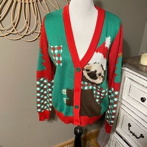 Tipsy Elves sloth Christmas cardigan
